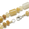 Natural Topaz Jade Beaded Necklaces NJEW-S392-15-2