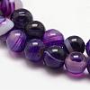 Natural Striped Agate/Banded Agate Bead Strands G-K166-13-6mm-04-3
