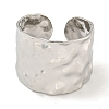 Non-Tarnish 304 Stainless Steel Hammered Open Cuff Ring RJEW-A043-08P-2