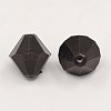 Faceted Bicone Transparent Acrylic Beads DBB6mm10-2