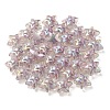 UV Plating Rainbow Iridescent Transparent Acrylic Beads OACR-C007-06F-3