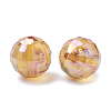 AB-Color Plated Transparent Acrylic Beads TACR-R136-02-2
