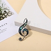 Musical Note Abalone Shell/Paua Shell Brooch PW-WG86703-02-1
