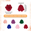 60Pcs 6 Colors Flocky Acrylic Beads MACR-PH0001-55-5