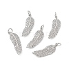 Brass Micro Pave Clear Cubic Zirconia Pendants KK-E068-VB136-4