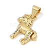Brass Micro Pave Clear Cubic Zirconia Pendants KK-C265-01C-G-2