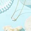 Natural Baroque Keshi Pearl Pendant 304 Stainless Steel Cable Chain Necklaces for Women NJEW-JN06225-01-1