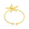 Real 18K Gold Plated 304 Stainless Steel Open Cuff Rings for Women RJEW-B061-02G-06-3