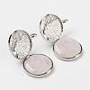 Natural Rose Quartz Pendants G-G910-C03-1