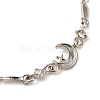 Alloy Pave Cubic Zirconia Moon Link Bracelets WG9EBEA-06-2