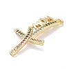 Mother's Day Brass Micro Pave Cubic Zirconia Links KK-T084-03A-G-2