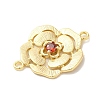 Brass Pave Glass Connector Charms KK-Z073-32G-03-2