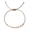 Mother's Day Brass & Plastic Imitation Pearl Beads Braided Bracelets SK3516-15-1