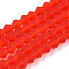 Imitate Austrian Crystal Frosted Glass Beads Strands EGLA-A039-T4mm-MD14-1