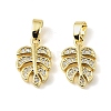 Brass Micro Pave Clear Cubic Zirconia Charms KK-A290-01A-G-1