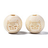 Unfinished Natural Wood European Beads WOOD-S045-152-2