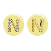 Brass Micro Pave Clear Cubic Zirconia Beads KK-T030-LA843-NX3-3