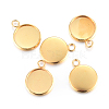 Rack Plating 304 Stainless Steel Pendant Cabochon Settings X-STAS-F191-14G-C-1