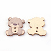 2-Hole Printed Wooden Buttons X-WOOD-S037-002-2