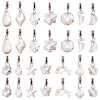 28Pcs 14 Style Glass European Dangle Charms PALLOY-WR00020-1