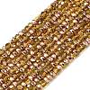 Electroplate Glass Beads Strands GLAA-Q105-03-06-1