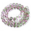 Frosted Spray Painted Glass Beads Strands GLAA-N035-03C-C01-2