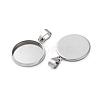 304 Stainless Steel Pendant Cabochon Settings STAS-L282-010P-06-2