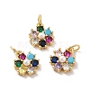 Rack Plating Brass Micro Pave Cubic Zirconia Charms KK-A160-22C-G-4