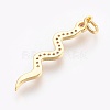 Brass Micro Pave Cubic Zirconia Pendants X-ZIRC-O026-22G-NR-2
