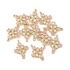 Brass Pave Cubic Zirconia Connector Charms KK-G462-45KCG-02-3