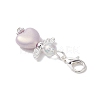 Opaque Acrylic Heart Angel Pendant Decorations HJEW-JM04526-5