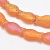 Frosted Electroplate Glass Fish Beads Strands X-EGLA-M001-D02-1