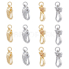 12Pcs 4 Styles Rack Plating Brass Hook Clasps KK-FH0005-43-1