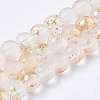 Frosted Spray Painted Glass Beads Strands X-GLAA-N035-03A-C10-1
