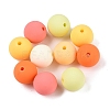 Rubberized Style Imitated Silicone Acrylic Beads MACR-T048-01B-16-1