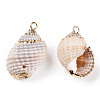 Electroplated Natural Spiral Shell Pendants SSHEL-T009-16-A01-1