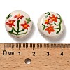 Flower Theme Printed Handmade Porcelain Beads LAMP-D303-06C-03-4