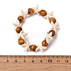 Beach Starfish Dyed Synthetic Turquoise Stretch Bracelets BJEW-JB10289-02-2