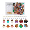 Cheriswelry DIY 12 Pairs 12 Style Two Tone Resin & Walnut Wood Stud Earring Findings DIY-CW0001-35-10