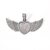 Alloy Pendant Cabochon Settings PALLOY-S107-002B-RS-1
