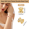 40Pcs Brass Double Bead Caps KK-BBC0022-79-2