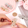 4Pcs 2 Colors Bowknot Alloy Rhinestone Shoe Decorations FIND-CP0002-27-3
