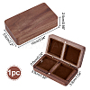 2-Slot Black Walnut Jewelry Magnetic Storage Boxes CON-WH0095-09C-2