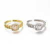 Brass Micro Pave Clear Cubic Zirconia Cuff Rings RJEW-N031-08A-1