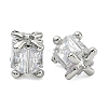 Brass Micro Pave Clear Cubic Zirconia Beads KK-D229-19P-1