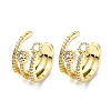 Rack Plating Brass Micro Pave Cubic Zirconia Cuff Earring EJEW-C086-07G-1