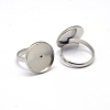 Adjustable 304 Stainless Steel Finger Rings Components X-STAS-L193-P-14mm-3