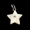 Natural White Shell & Crystal Rhinestone Pendants SH-CBAC52B-01B-1