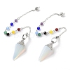 Natural & Synthetic Gemstone Hexagonal Pointed Dowsing Pendulums G-P552-05P-2