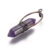 Natural Amethyst Wire Wrapped Pointed Big Pendants G-L520-I02-R-NF-3